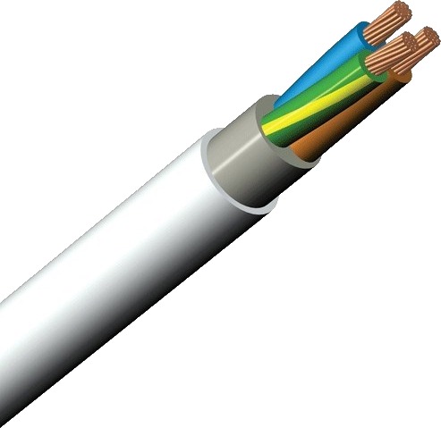 Tf Kable Strømkabel PFXP 4G6mm² Hvit