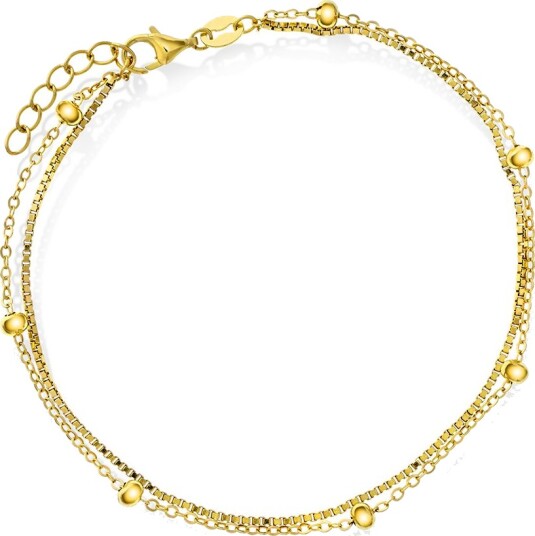 Pan Jewelry Ankelkjede i 925 forgylt sølv 25 cm