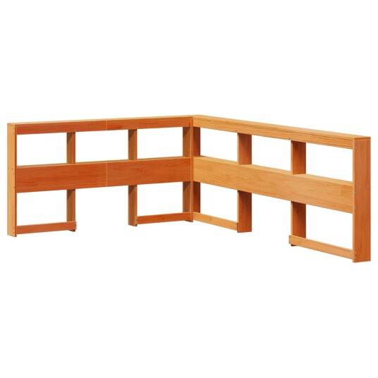 Bokhylle Seng 2 pcs Vokset Brun 200 x 160 cm Massiv furu Bokhylle Seng 2 pcs Vokset Brun 200 x 160 cm Massiv furu