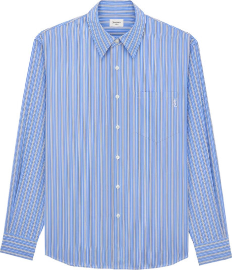 Saint Laurent Herre Skjorter Blå L,