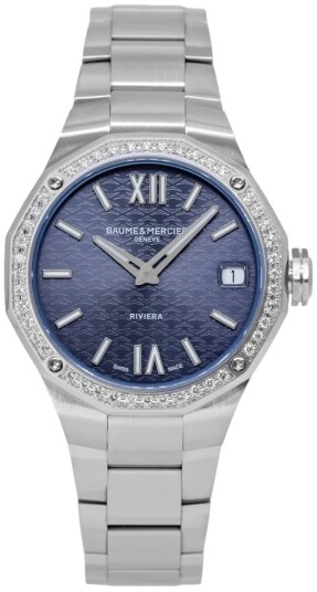 Baume & Mercier Dameklokke M0A10765 Riviera Blå/Stål Ø33 mm Baume & Mercier Dameklokke M0A10765 Riviera Blå/Stål Ø33 mm