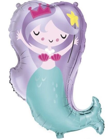 Stor Havfrue Figurballong 73,6 cm Mermaids
