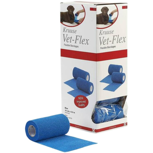 Vet-Flex Elast Binda Selvklebende 10cm*4,5m Blå