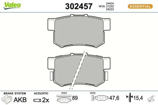 Bremseklosser VALEO 302457