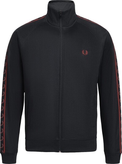 Fred Perry Contrast Tape Track Jkt   BLACK   XL
