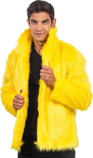 Pelsjakke Gul - X-Large