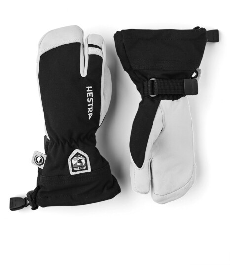 Hestra Army Leather Heli Ski Jr. - 3 Finger Svart 6-7 år Hestra Army Leather Heli Ski Jr. - 3 Finger Svart 6-7 år