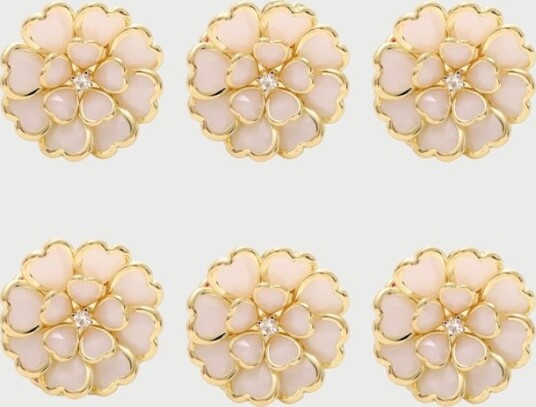 Sticky Bestie Flower Button Covers White