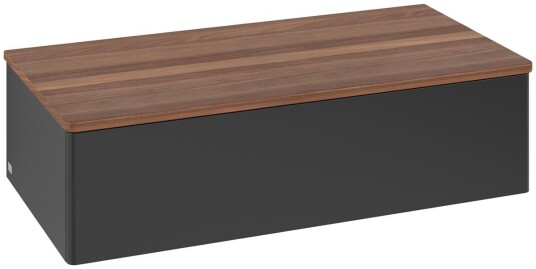 Villeroy & Boch Villeroy & Boch Antao Sideskap 100x50x26,8 cm m/lys Sort Matt/Valnøtt Villeroy & Boch Villeroy & Boch Antao Sideskap 100x50x26,8 cm m/lys Sort Matt/Valnøtt