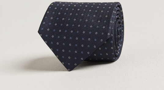 Canali Jacquard Silk Tie Navy Canali Jacquard Silk Tie Navy