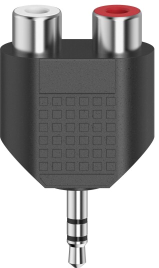 Hama Lydadapter 2x RCA til 3,5mm Jack - Sort/Sølv