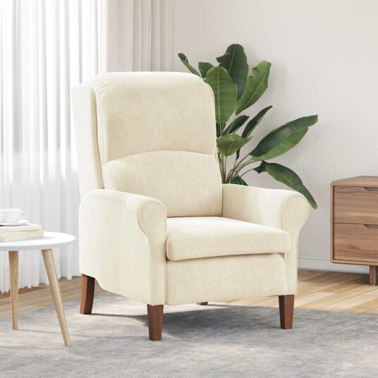  Krem Lenestol Krem Stoff og tre Mellom Stilfull Ergonomisk Stol