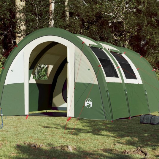 Tunneltelt for camping 4 personer grønn vanntett