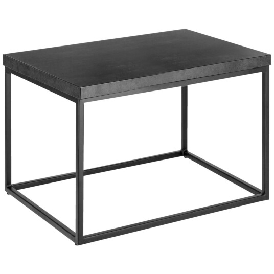 VEGA Sidebord Deven Rettvinklet laminat; 80x60x36 cm (LxBxH); Bordplate Stengrå, Ramme Svart; Rektangulær