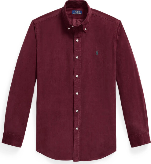 Polo Ralph Lauren Custom Fit Corduroy Shirt Burgundy S Polo Ralph Lauren Custom Fit Corduroy Shirt Burgundy S