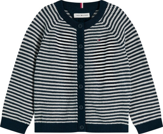 Tommy Hilfiger Cardigan Strikk Dark Natt Navy Tommy Hilfiger 1 år (80) Cardigan Hvit Marineblå