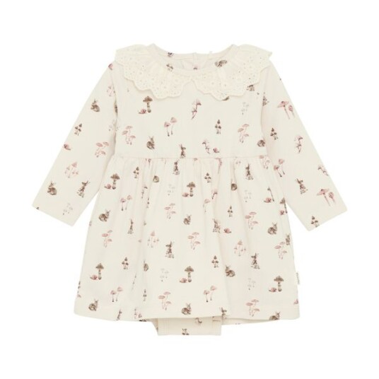 Minymo Dress Ls Aop - Cream - 92 Minymo Dress Ls Aop - Cream - 92