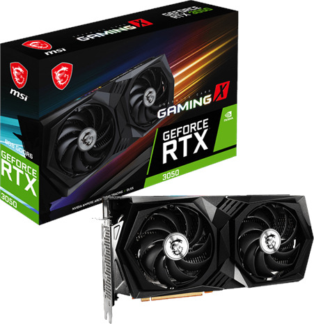 MSI GeForce RTX 3050 GAMING X 8GB GDDR6 - 8GB GDDR6 RAM - Grafikkort