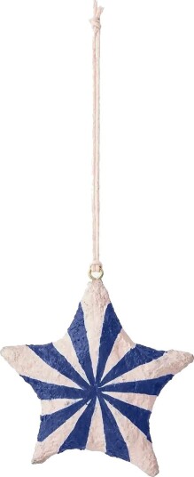 Broste Copenhagen Pulp Star Ornament   INTENSE BLUE   Ø 8.5  cm