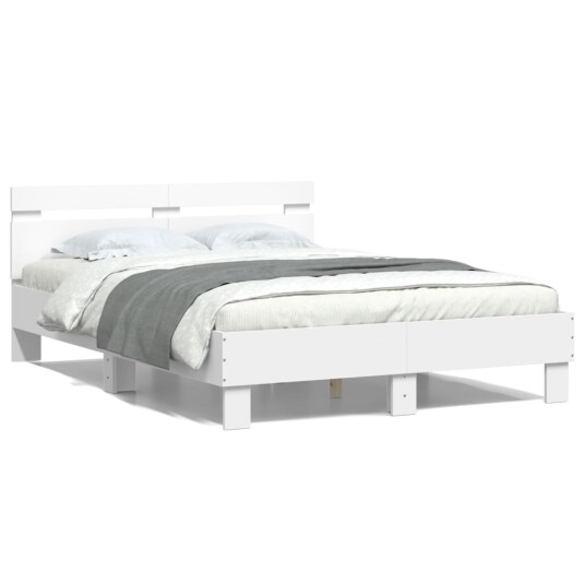 vidaXL Sengeramme med hodegavl hvit 120x190 cm konstruert tre 8721012246652