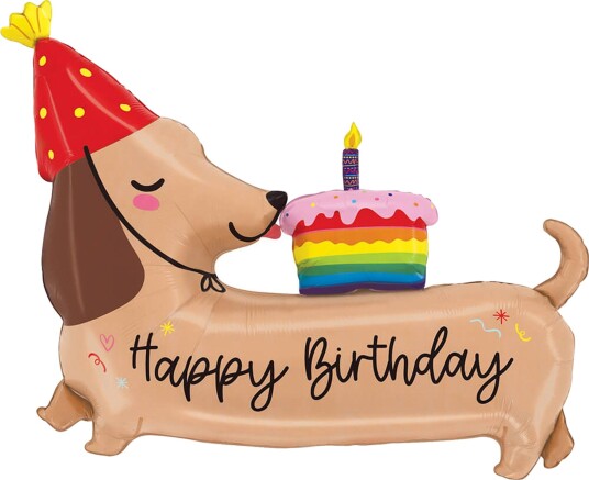 Ballongkungen Folieballong Dachs Happy Birthday 25525