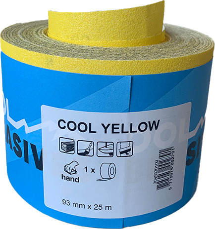 93mm x 25m slipepapir rull fra Cool Abrasives Korn P60