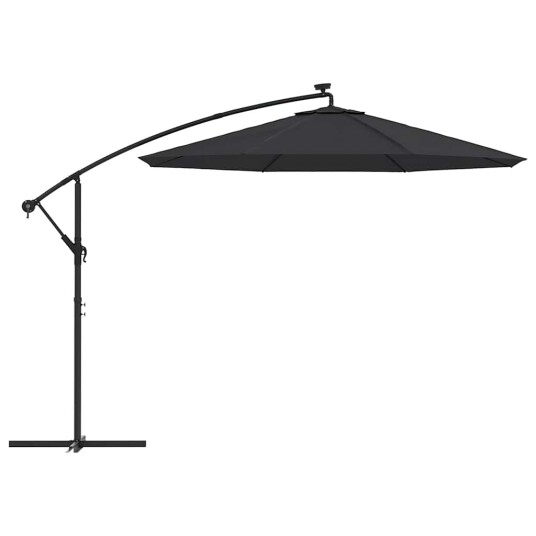 vidaXL Erstatningsstoff for hengeparasoll svart 300 cm