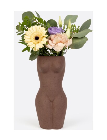 Doiy Vase Body Brown H22.5CM