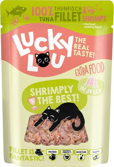 Lucky Lou Våtfôr Extra Food Tunfisk & Reker I Gelé 12 X 70 G