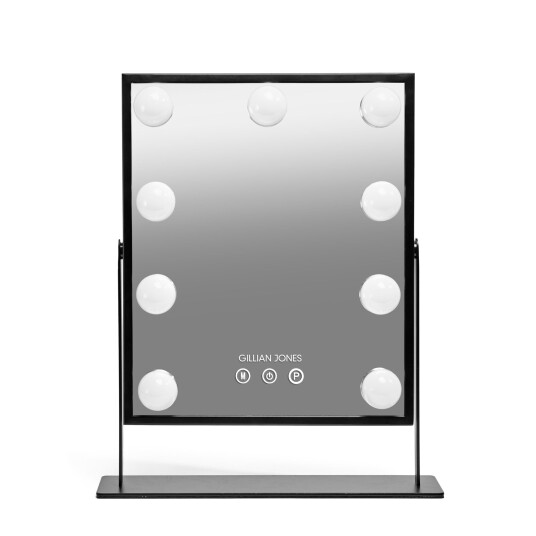 Gillian Jones Makeup Artist Mirror w. 9 strong LED bulb   Black