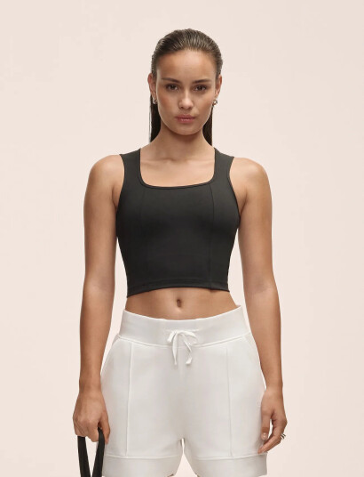 Casall Edge Crop Top - Black - M Casall Edge Crop Top - Black - M