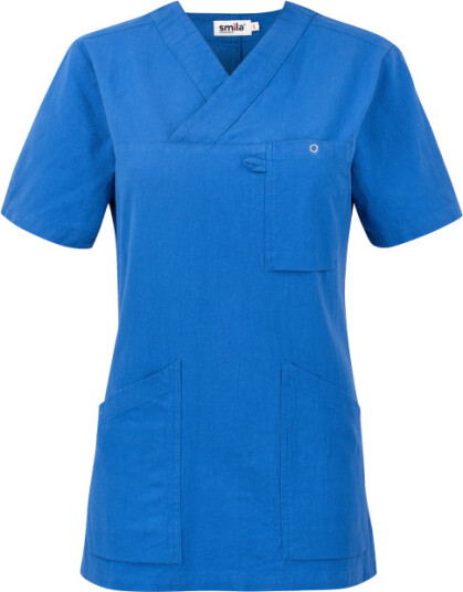 Smila Workwear Dame Carin Bluse Light Royal 1 stk SBG-77802-24 XXS
