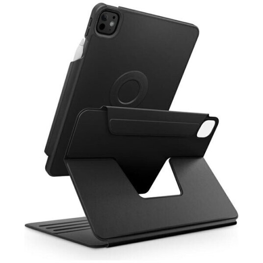Etui Uniq Rovus Snapmount Magnetisk 360 Roterbart Avtakbart Til Ipad Pro 13" M4 2024 / M5 2025 Svart