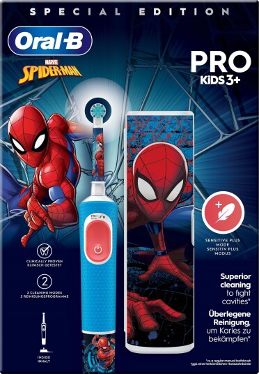 Oral-B Vitality Pro Kids Spider-Man Elektrisk Tannbørste med Etui og 2 Minutters Timer