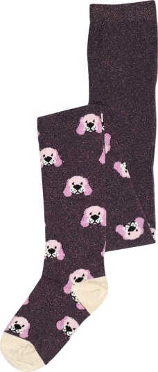 Melton Strømpebukser   Hundehund Glitter   Dark Purple   Melton   80/86   Strømpebukser   Lilla   80 86