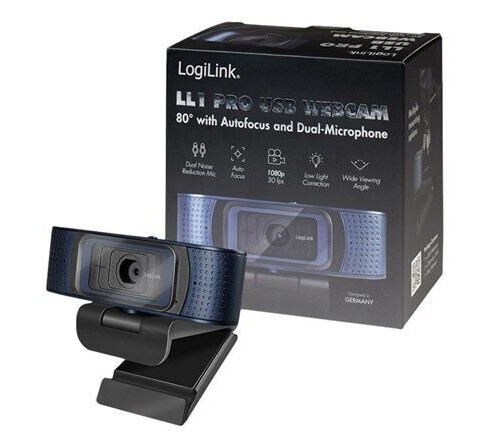 LogiLink HD USB webcam Pro 80° dual microphone auto focus privacy cover LogiLink HD USB webcam Pro 80° dual microphone auto focus privacy cover
