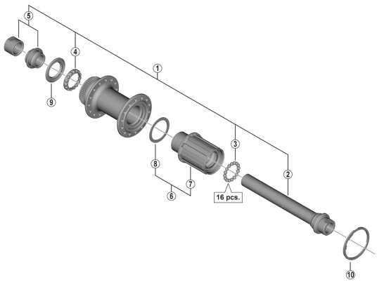 Shimano låsemutter og konus til nav modell FH-RS470