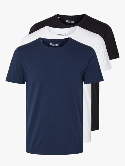 Selected Homme Roland Short Sleeve O-Neck 3-Pack Tee Flerfarget M
