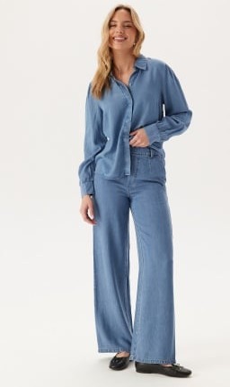 Object Collectors Item Objframe Lisa Wide Mw Pants Light Blue Denim M Object Collectors Item Objframe Lisa Wide Mw Pants Light Blue Denim M