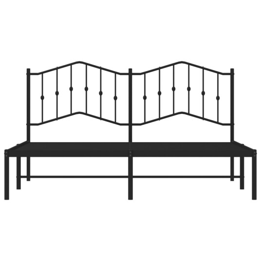 vidaXL Sengeramme i metall med hodegavl svart 160x200 cm 8721012211018