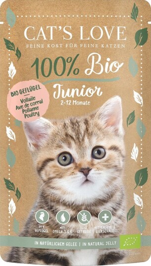 Cat'S Love Våtfôr Økologisk Junior Øko Fjærkre 12 X 100 G Cat'S Love Våtfôr Økologisk Junior Øko Fjærkre 12 X 100 G