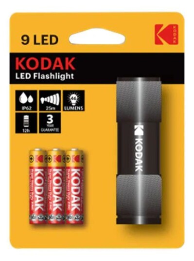 Kodak 9-LED flashlight, 46 lm, 25m range, Survival, Outdoor Kodak 9-LED flashlight, 46 lm, 25m range, Survival, Outdoor