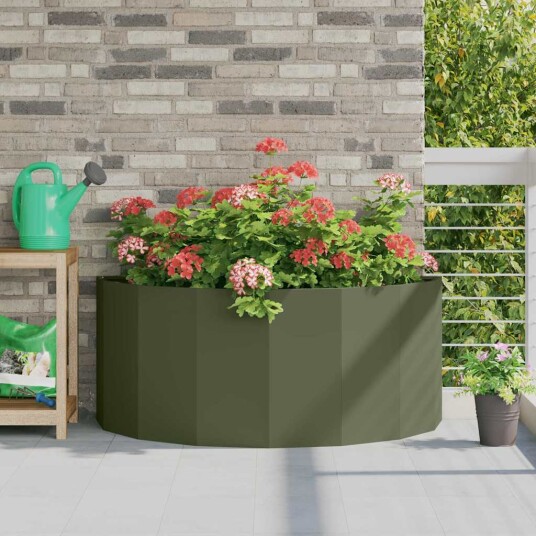 vidaXL Plantekassed Olivengrønn 120 x 60 x 50 cm Stål