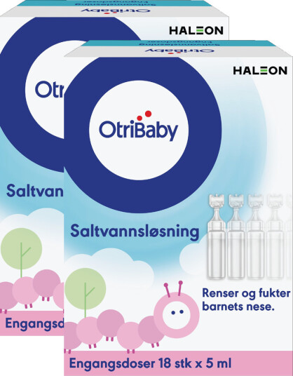 Otribaby Saltvannsløsning x2 2 x 18 x 5 ml Otribaby Saltvannsløsning x2 2 x 18 x 5 ml