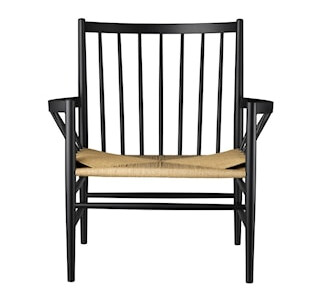 J82 Lenestol Svart RAL 9005 gloss 10/Natur