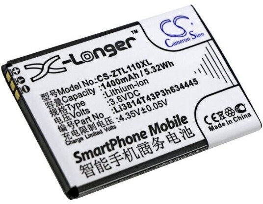 ZTE Blade L110 batteri (1400 mAh 3.8 V, Sort)