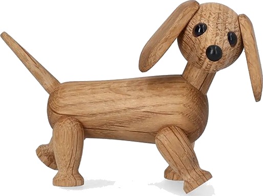 Spring Copenhagen Chico Dog trefigur 10,5 cm eik