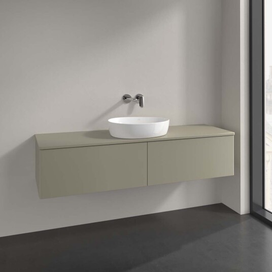 Villeroy & Boch Antao Servantskap med 2 skuffer 160x50x36 cm m/lys Steingrå Matt Villeroy & Boch Antao Servantskap med 2 skuffer 160x50x36 cm m/lys Steingrå Matt