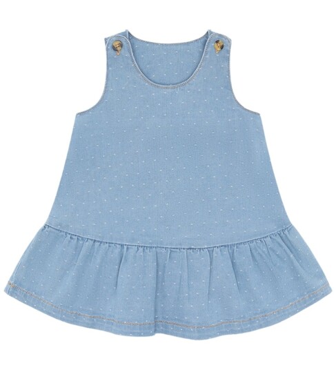 Hust And Claire Hust & Claire Kis Dotty denimkjole til baby blue denim 80 Hust And Claire Hust & Claire Kis Dotty denimkjole til baby blue denim 80