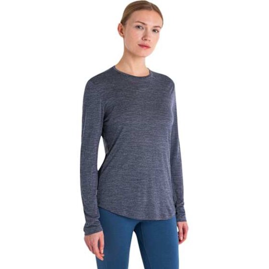 Icebreaker Women's Merino 125 Cool Lite Sphere III Long Sleeve Tee Midnight Navy Heather Midnight Navy Hthr L